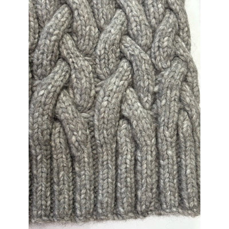 Michael Kors Shrinking Cable-Knit Wool-Blend Sweater Ash Melange Mens Sz XL