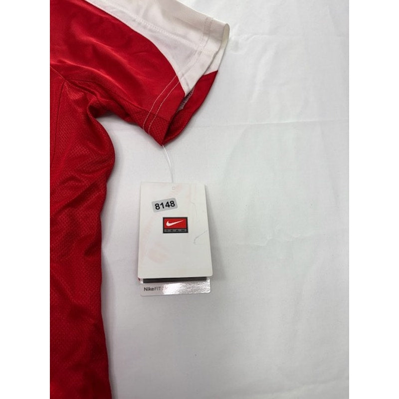 Nike Soccer Jersey Shirt Short Sleeve V-Neck Pullover Red/White Womens Sz S