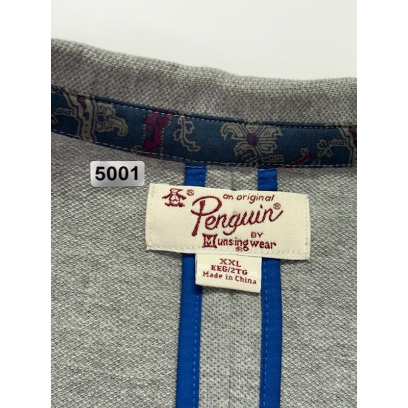Penguin Sport Jacket Two Button Front Elbow Patch Wool Blend Gray Mens Size XXL