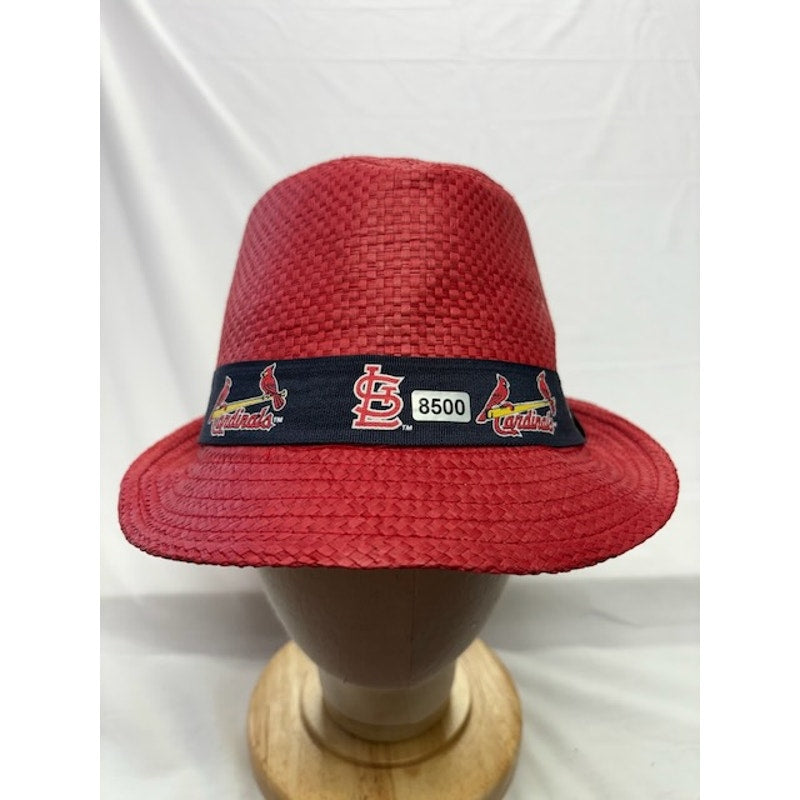 Shane Co St. Louis Cardinals Straw Fedora Hat MLB Red Unisex Adult Size 58