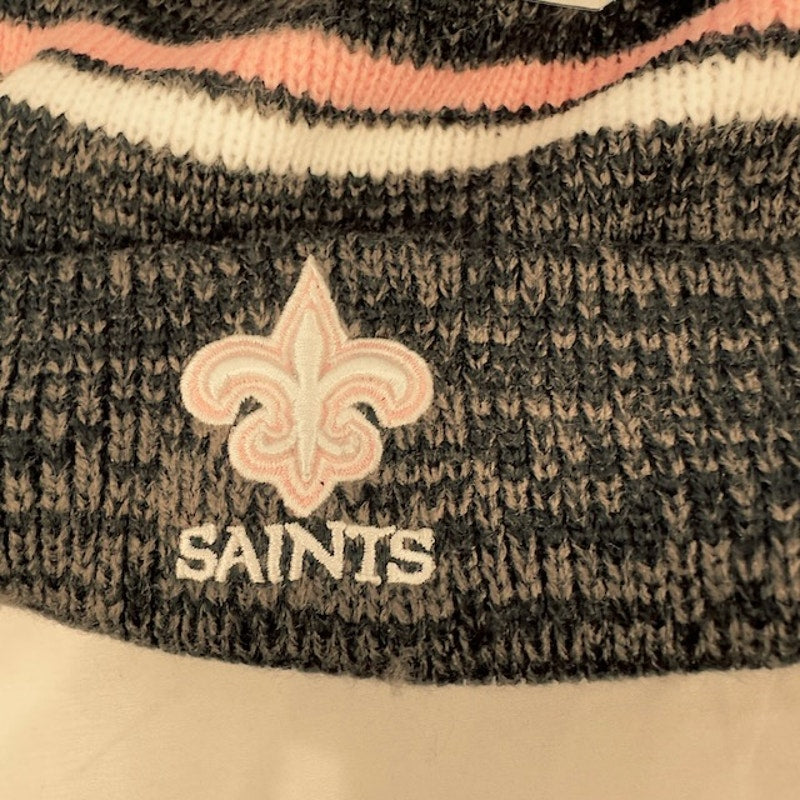 '47 Brand NFL New Orleans Saints Cuff Knit Beanie Striped Gray Black Mens OS