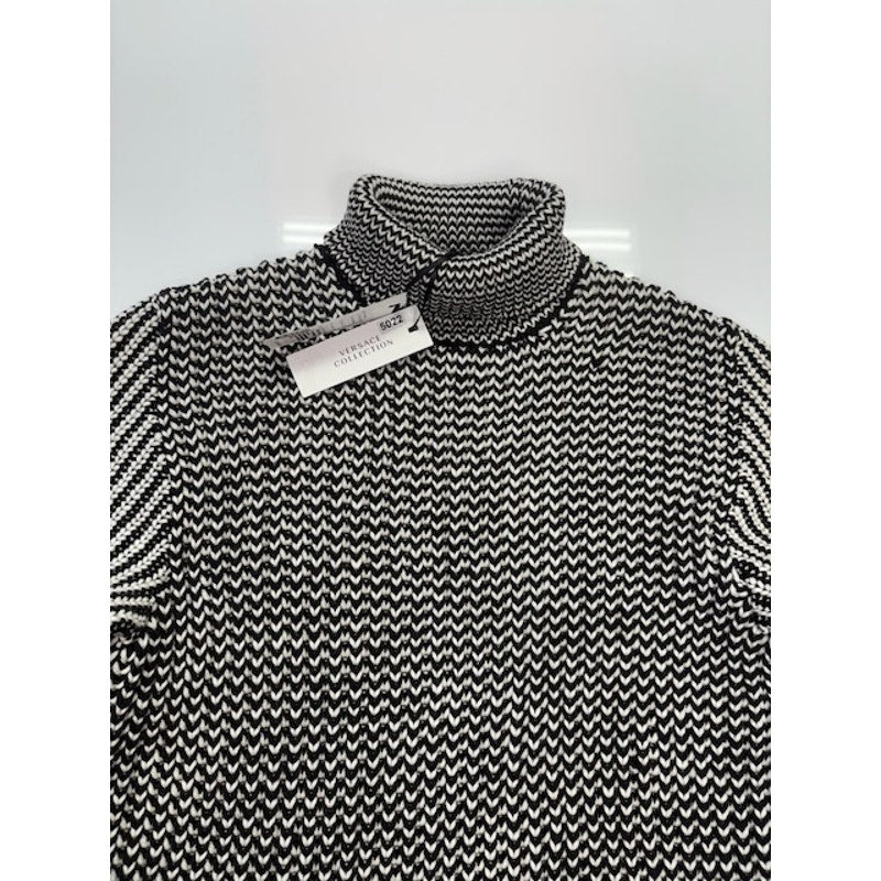 Versace Collection Turtleneck Sweater Pullover Black/White Womens Size XXL