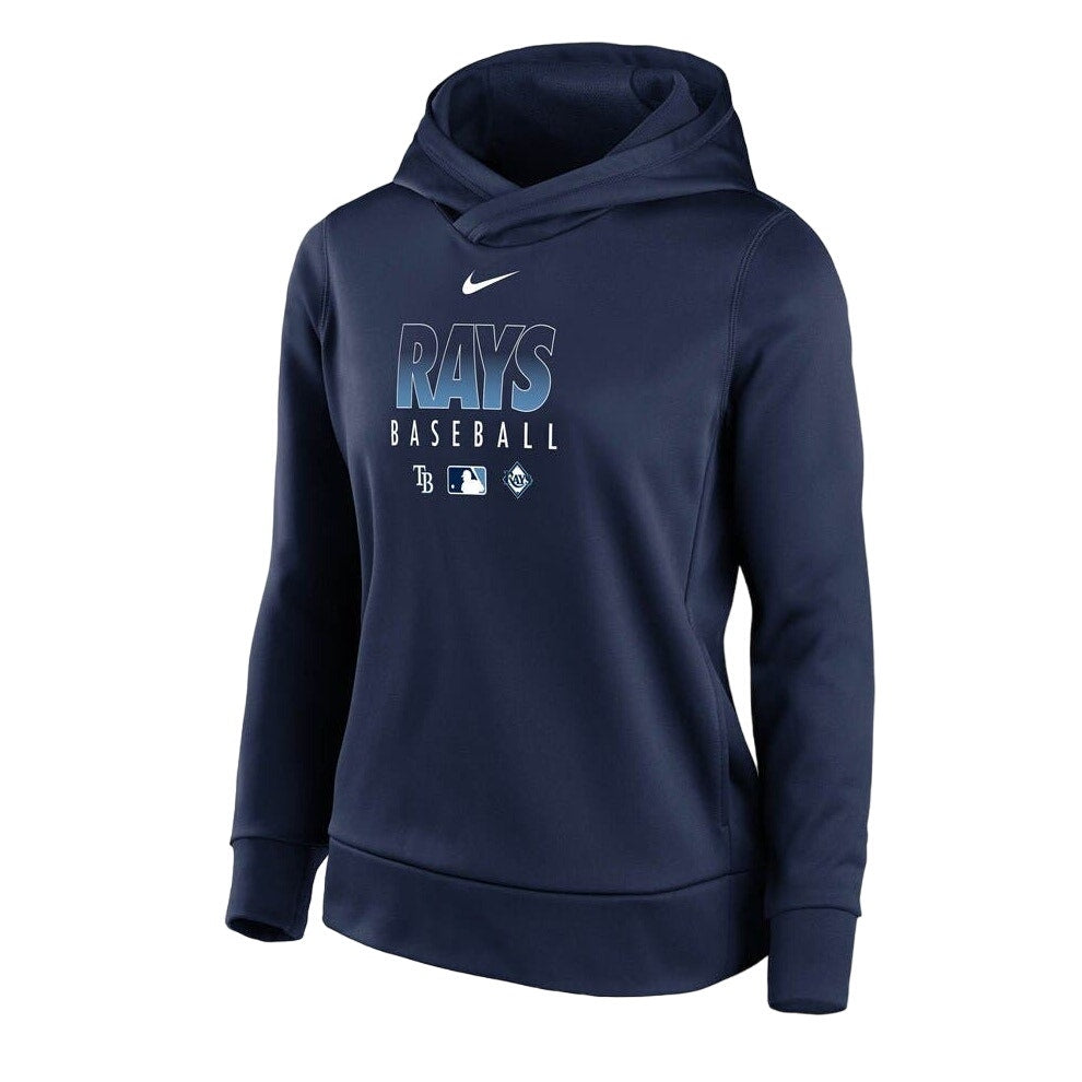 Nike MLB Tampa Bay Rays Authentic Performance Hoodie Pullover Navy Womens Size S