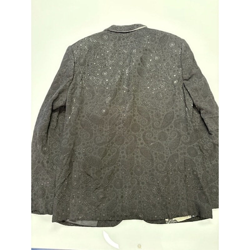 Bogosse Tibo Blazer Two Button Paisley Dragon Print Viscose Gray Mens Size 44