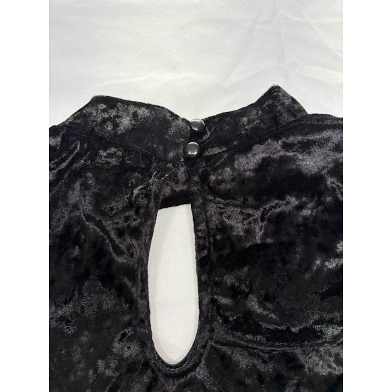 Crave Fame by Almost Famous Velvet Sleeveless Pullover Top Black Womens M