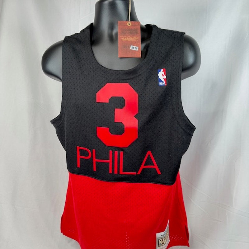 Mitchell & Ness NBA Swingman Jersey 76ers Allen Iverson #3 Black Red Mens Size M