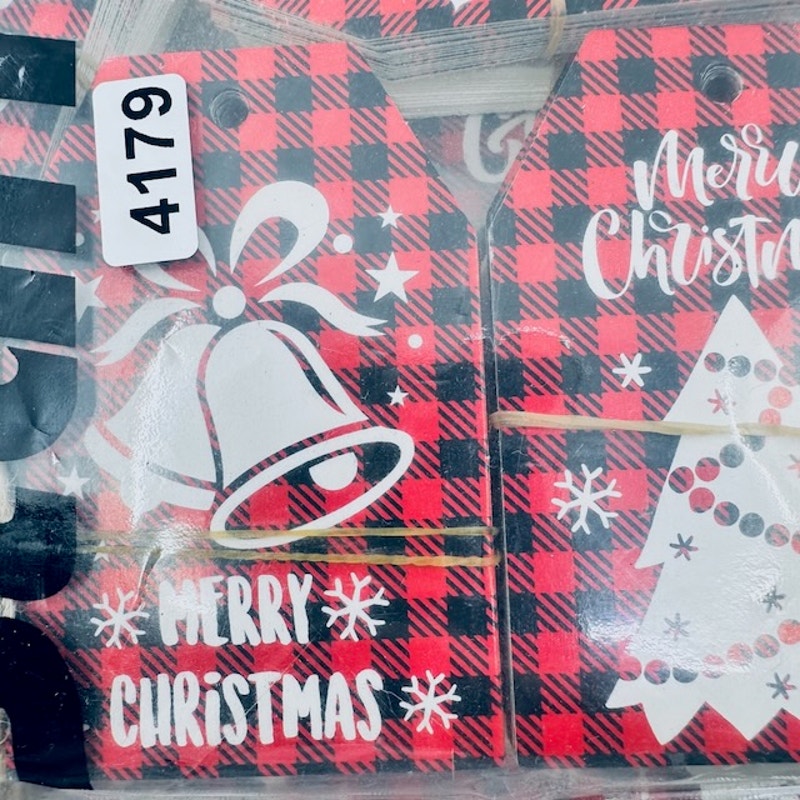 Starrky Christmas Checked Gift Tags Holiday Paper Tags Gift Tags Red Black