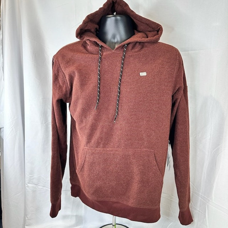 Billabong Outpost Pullover Sweatshirt Hooded Jacquard Fleece Orange Mens Size S