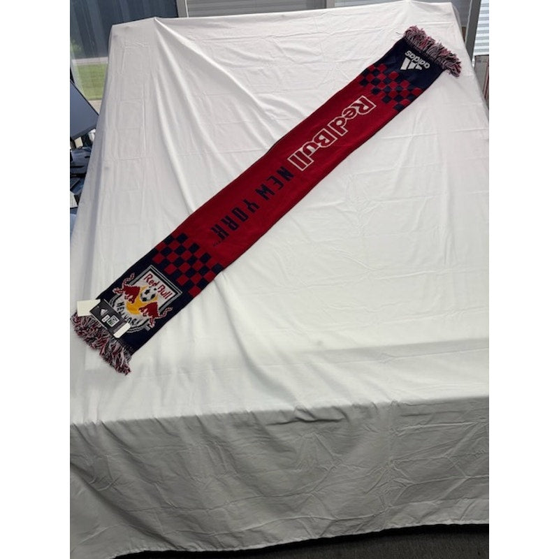 Adidas FC Red Bulls New York MLS Soccer Scarf Double Sided Red/Navy Blue