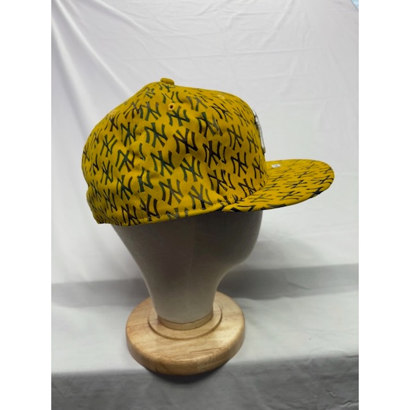 New Era 59FIFTY Fitted New York Yankees Monogram Print Yellow Unisex Size 8