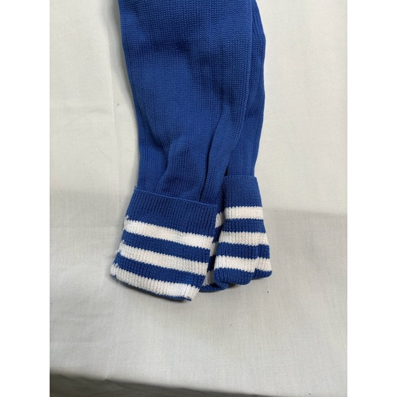Adidas Soccer Socks 3 Stripe Knee High Blue/White Youth LG Shoe Size 3-9