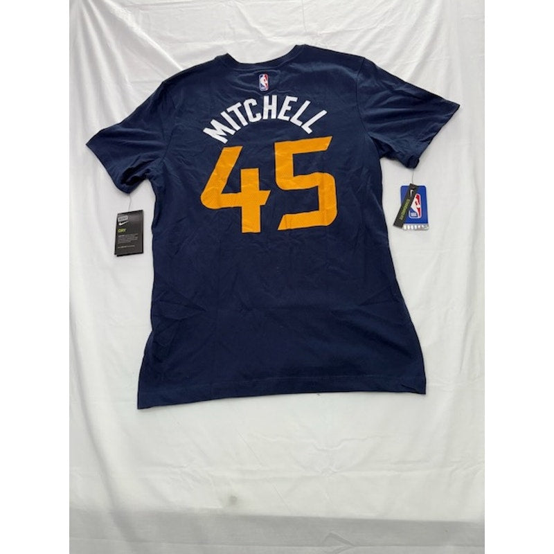 Nike Utah Jazz Donovan Mitchell #45 Performance T-Shirt Navy Mens Size M
