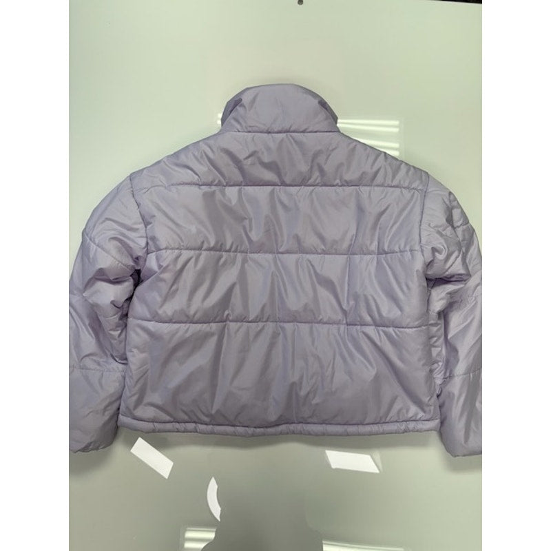 Celebrity Pink Cropped Puffer Coat Front Zipper Lined Purple Womens Size L