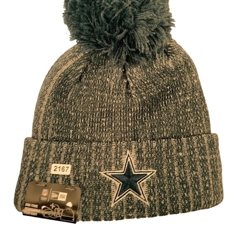 New Era NFL Dallas Cowboys Removable Pom Cuffed Knit Beanie Blue Womens One Size