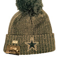 New Era NFL Dallas Cowboys Removable Pom Cuffed Knit Beanie Blue Womens One Size