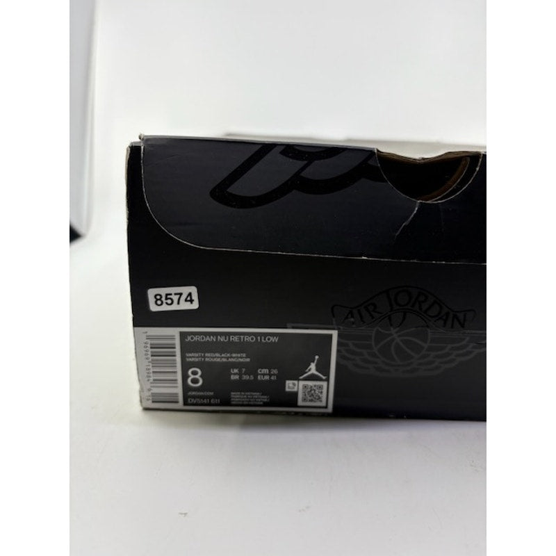 Nike Air Jordan NU Retro 1 Low Sneakers DV5141-611 White Red Black Size 8