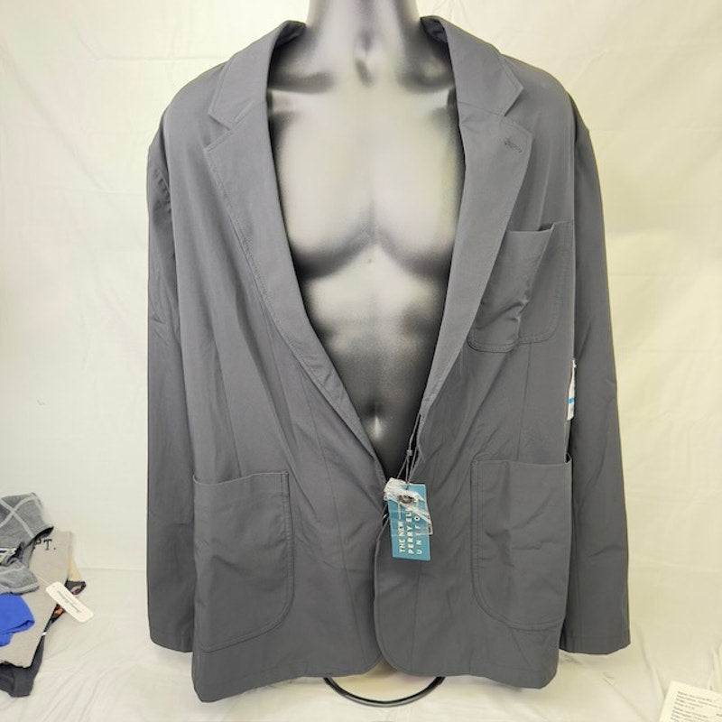 Perry Ellis Vital Perry Jacket Long Sleeve Black Mens Big & Tall 48xREG
