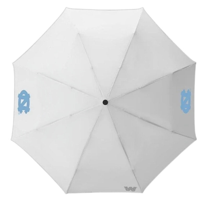 WeatherMan UNC North Carolina Tar Heels Compact Travel Umbrella NCAA White