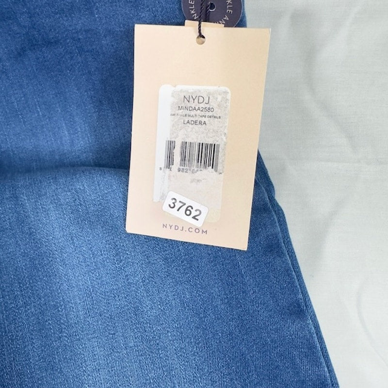 NYDJ Ami Ankle Tape-Trim Skinny Jeans Mid Rise Zip Fly Ladera Blue Womens 6