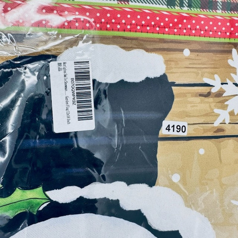 Set Of 2 Morigins Smile Snowman Garden Flag Holiday Christmas Decor 12"X18"