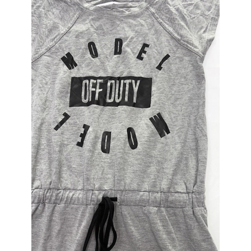 Material Girl Active Romper Short Cap Sleeve Cutout Back Gray Womens Size XS