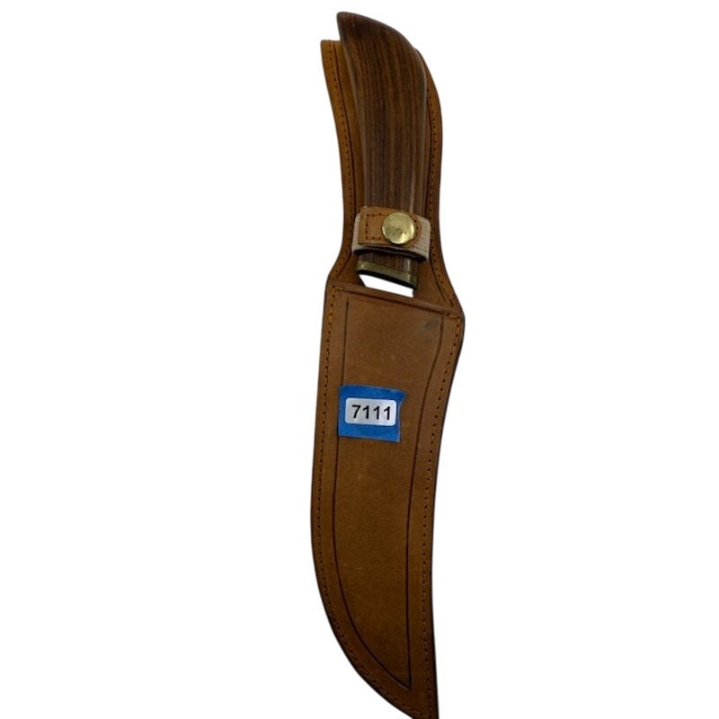 Zakharov Tactical Sporting 11 Inches Wood Handle Knife With Leather Case
