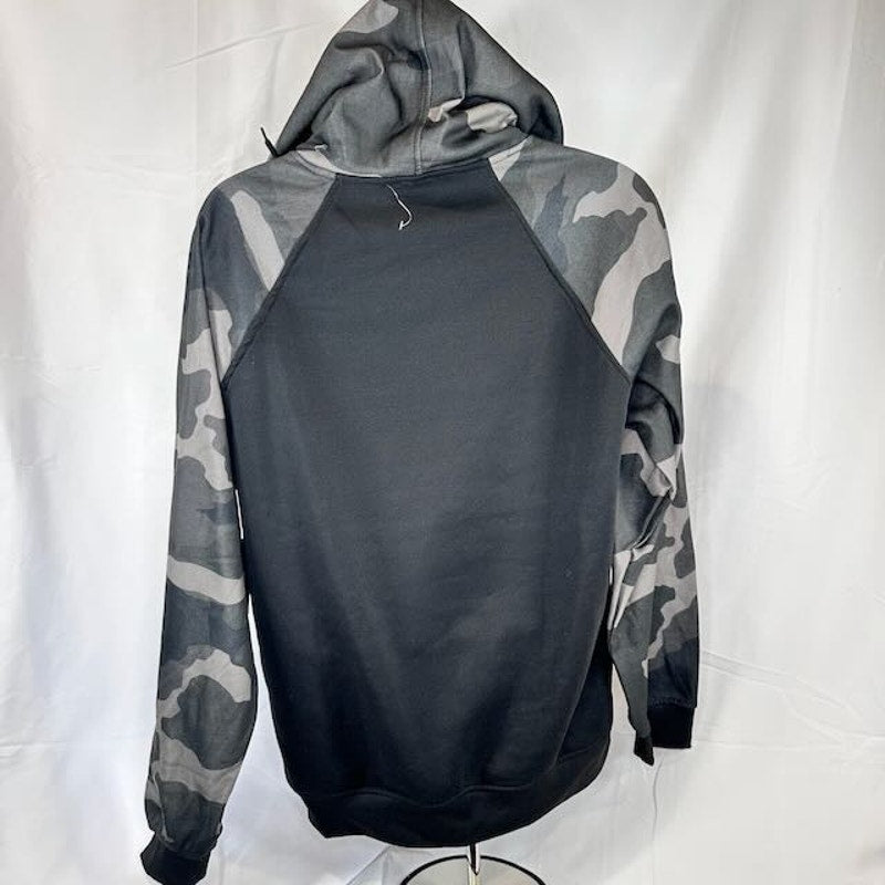 NBA New Orleans Pelicans Hoodie Regular Fit Raglan Camo Sleeve Black Mens Size L