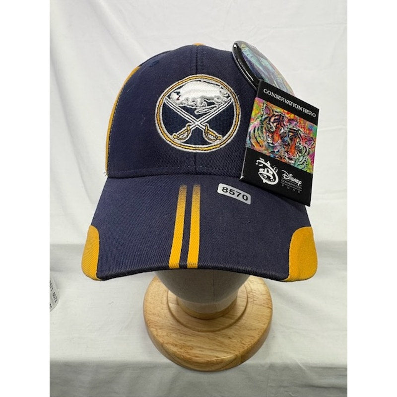 Reebok Buffalo Sabres NHL Adjustable Cap w/ Disney Pin Navy Gold Mens OSFA
