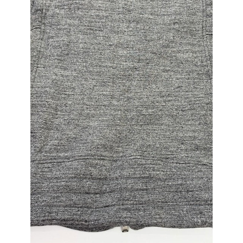 Balmain Quilted Biker Hoodie Two-Way Zip Flap Pockets Gray Mens Size XL