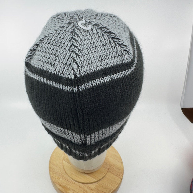 New Era NFL Las Vegas Riders Beanie Knitted Striped Black Gray Mens One Size