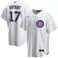 MLB Chicago Cubs Pinstripe Baseball Jersey Bryant #17 White Youth Mens Sz M