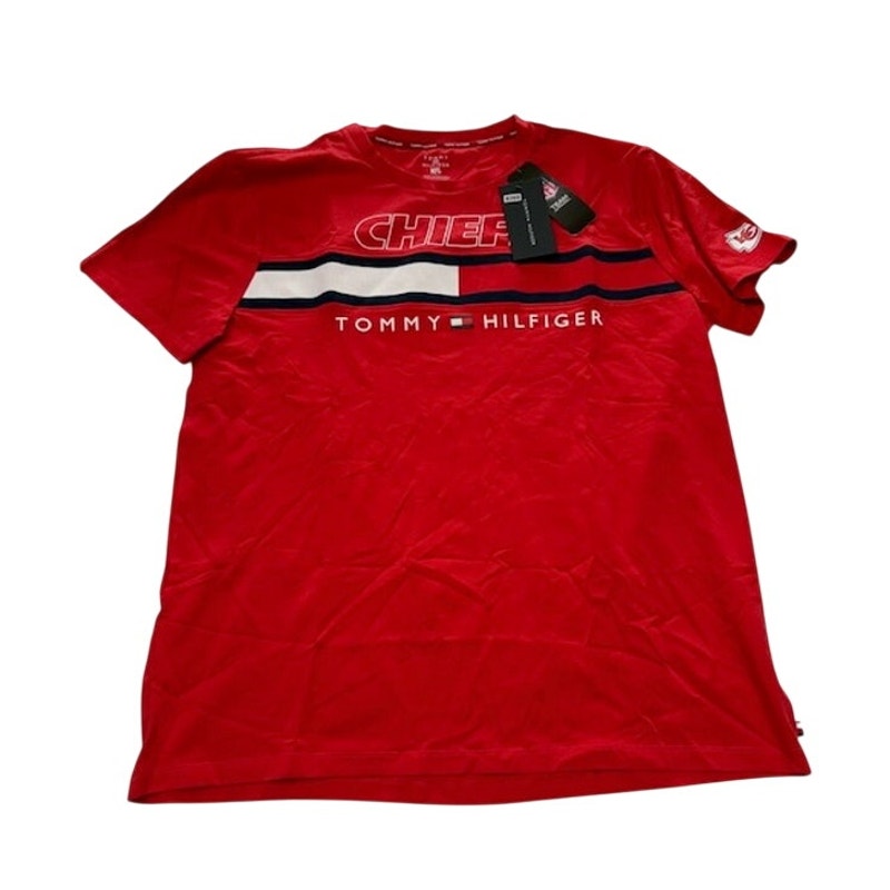 Tommy Hilfiger NFL Chiefs T-Shirt Tino Logo Short Sleeve Red Mens Size L