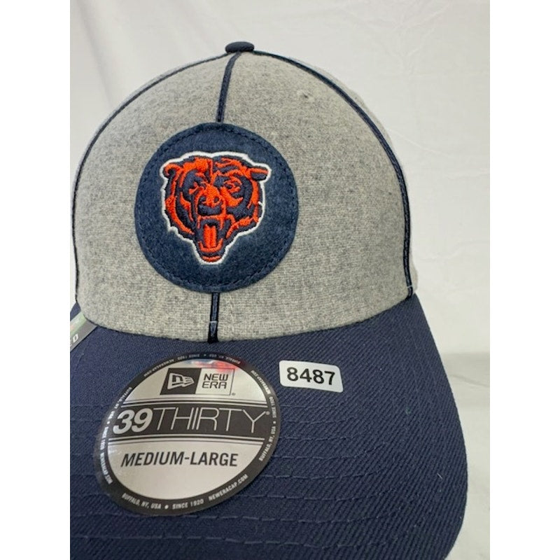 New Era 39THIRTY Chicago Bears 100th NFL Flex Hat Ligh Gray Mens Size M-L