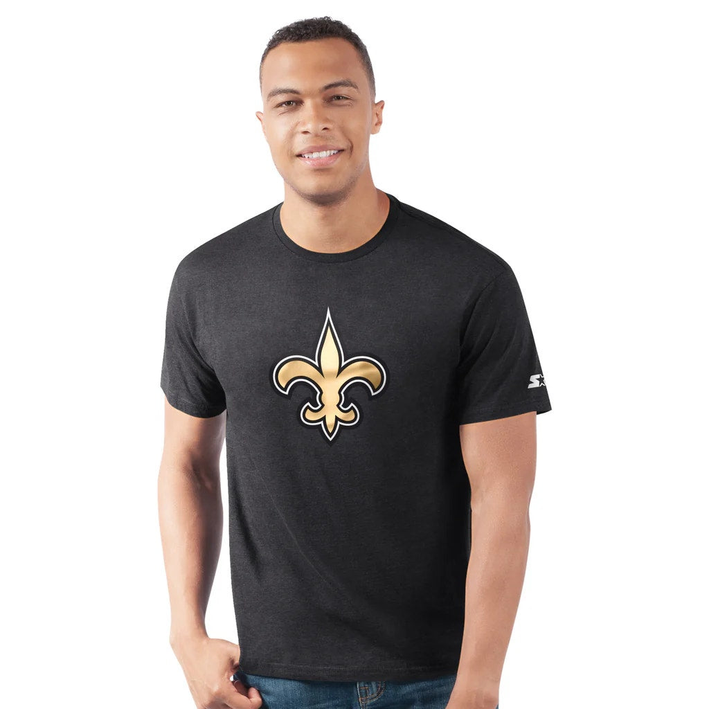 47 Brand NFL New Orleans Saints Heritage T-Shirt SS Dark Gray Mens Size XL
