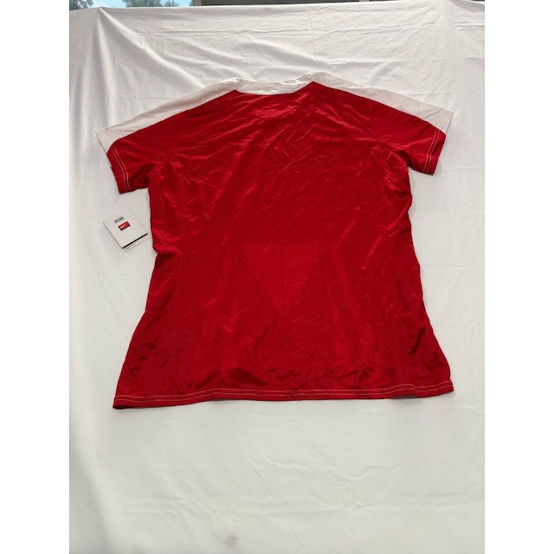 Nike Soccer Jersey Shirt Short Sleeve V-Neck Pullover Red/White Womens Sz XL