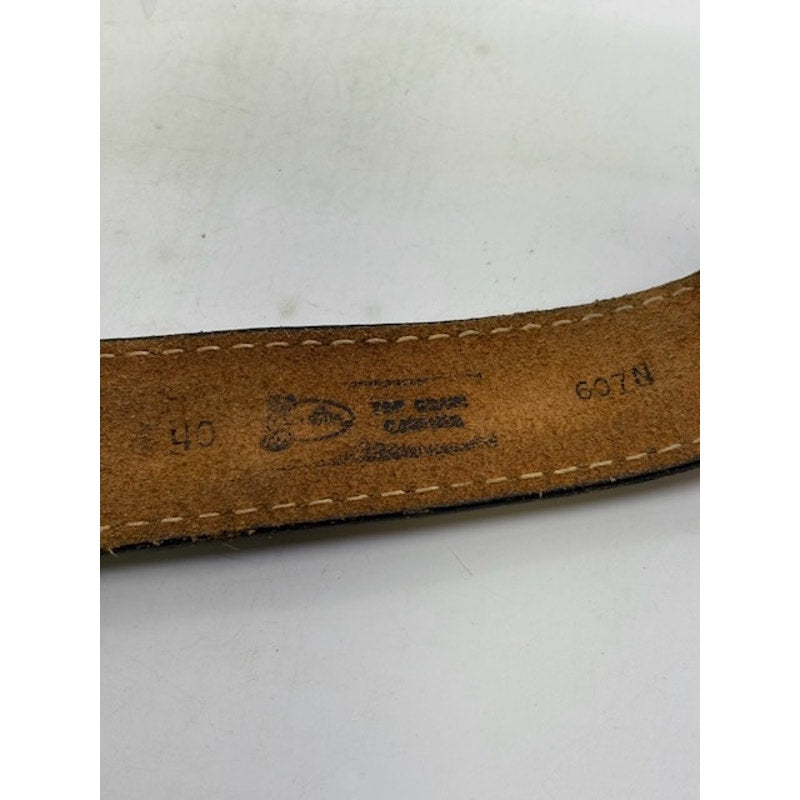 Vintage Western Leather Belt Tooled Buckle Cowboy Rodeo Unisex Brown Size 40