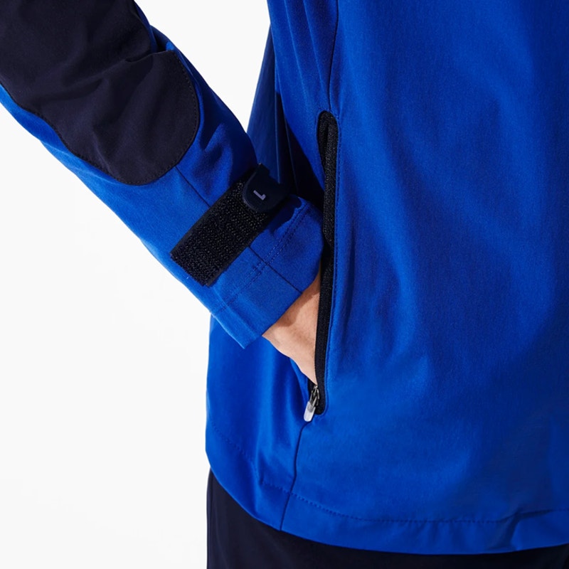 Lacoste Color-Blocked Golf Swing Top Jacket Full-Zip Blue Mens Size 50 - M