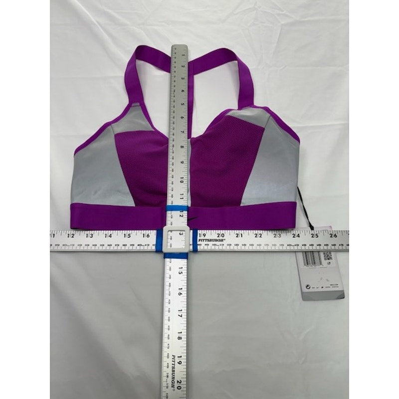Nike Swoosh City Ready Sports Bra Medium Support Purple/Gray Womens Size M