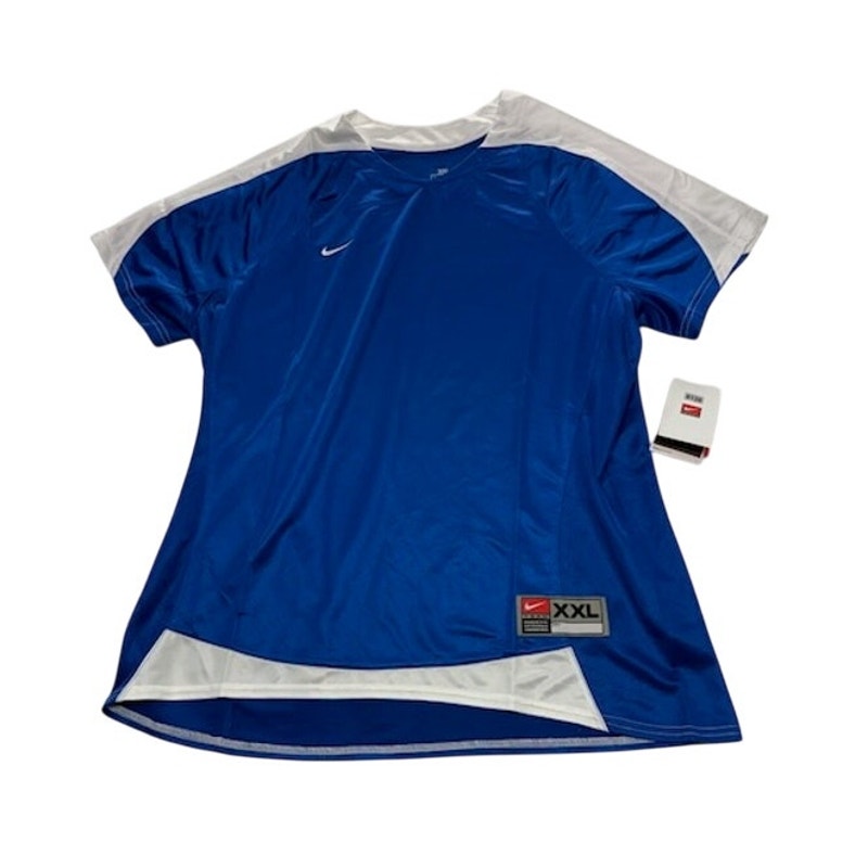 Nike FIT Dry US Game Soccer Jersey Short Sleeve Royal Blue Womens Size XXL