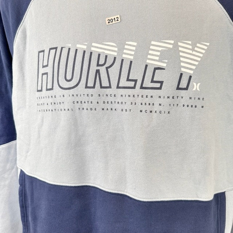 Hurley Onshore Blocked Pullover Hoodie Regular Fit Obsidian Blue Mens Size M