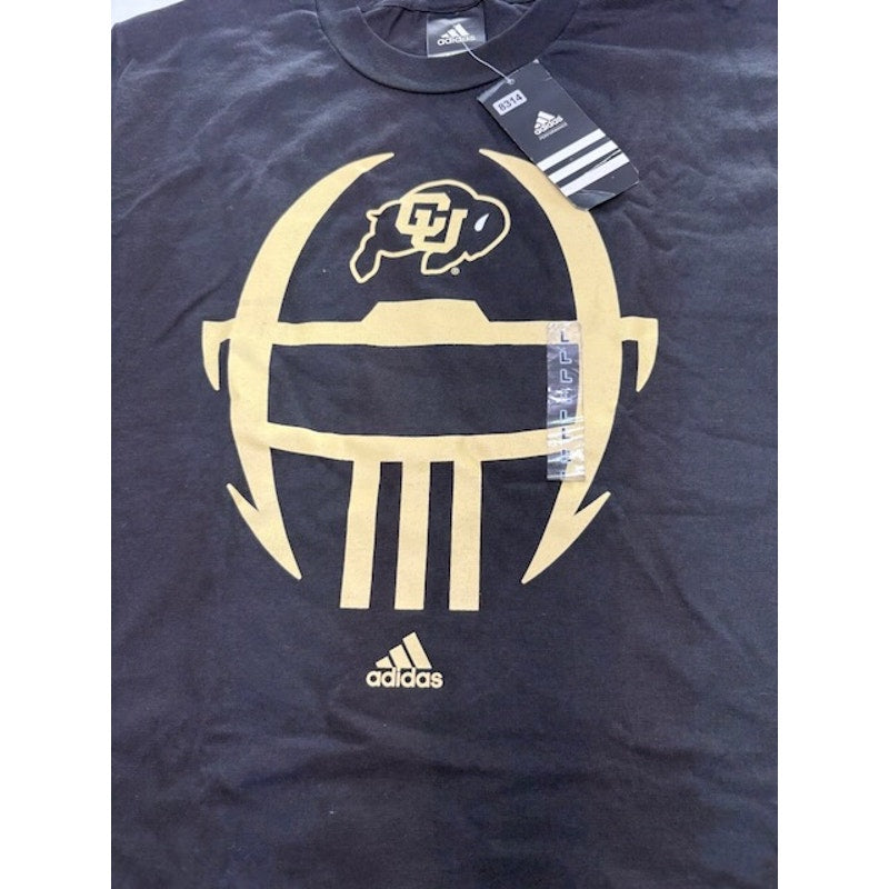 NWT Adidas Colorado Buffaloes T-Shirt Short Sleeve Crew Neck Black Mens Size L