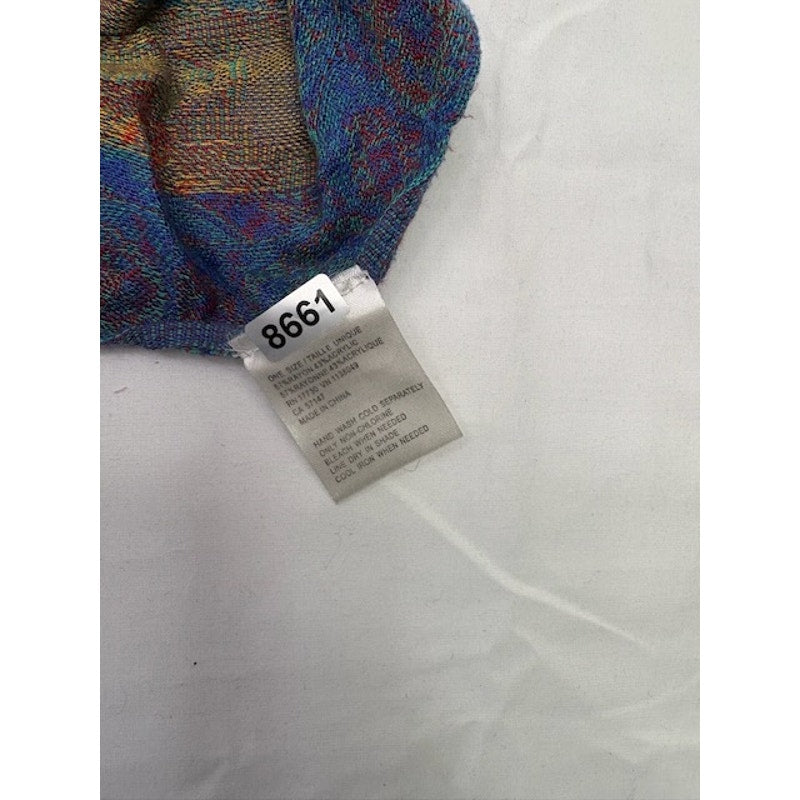 Boho Paisley Fringe Scarf Wrap Lightweight Festival Blue Orange Teal Once Size