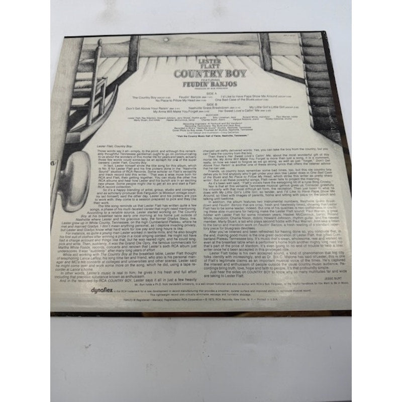 Lester Flatt – Country Boy Featuring Feudin' Banjos 1973 Vinyl Album Record