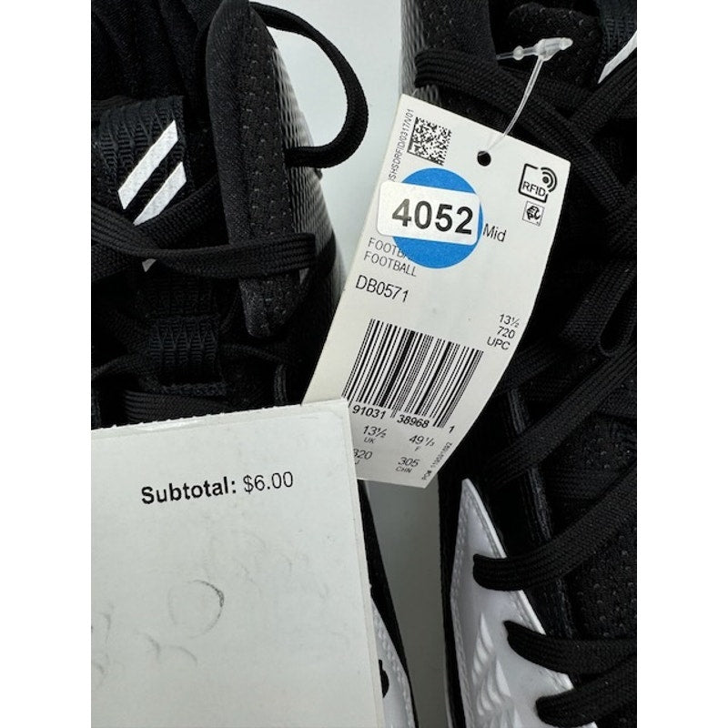 Adidas Freak X Carbon Mid-Cut Football Shoe DB0571 White Black Mens 13 1/2