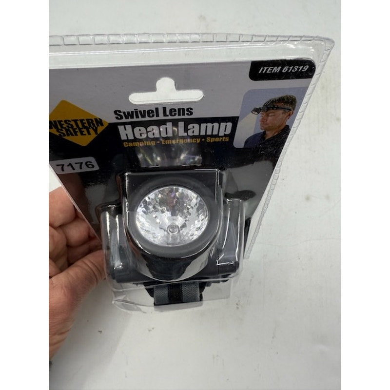 Western Safety Head Lamp Lightweight Swivel Lens Camping Lamp Black #61319
