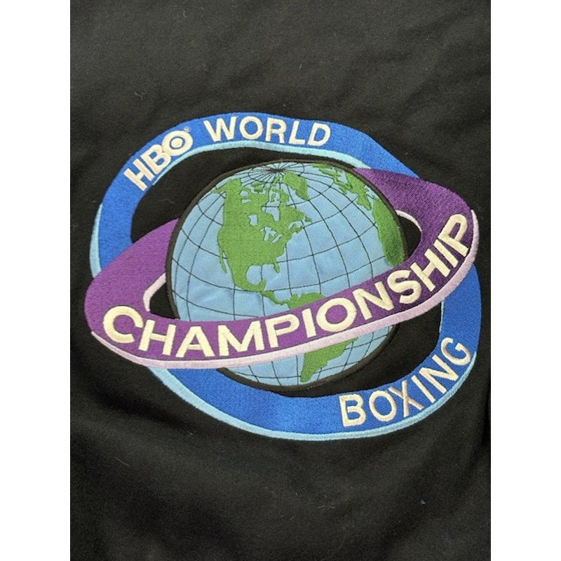 Genesis HBO Sports World Championship Boxing Leather Jacket Black/Blue Mens XL