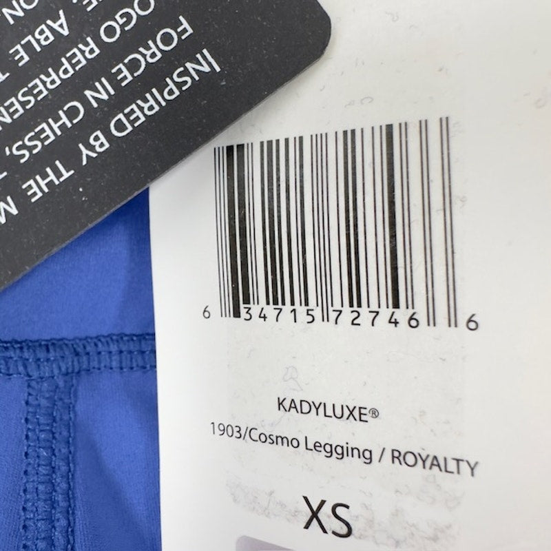 Kady Luxe Cosmo Leggings High Rise Elastic Waist Mesh Royalty Blue Womens XS
