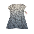 Style&Co Essential Tee Ombre Floral Top Short Sleeve Blue White Women PP