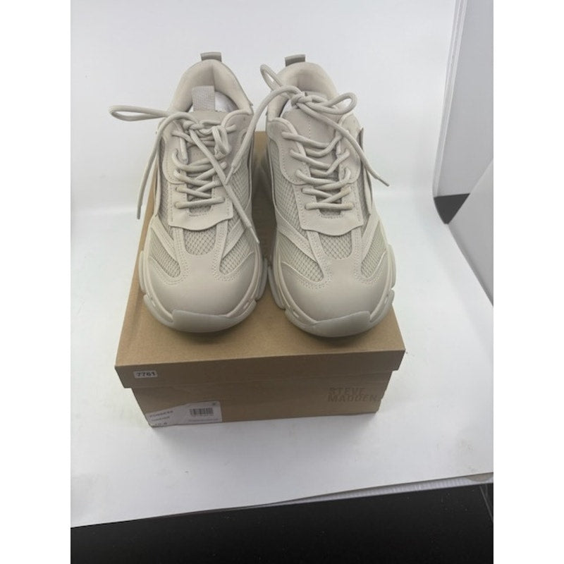 Steve Madden Possess Shoes Lace-Up Round Toe Sneakers Greige Mens 10.5 D