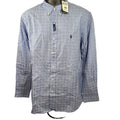 Ralph Lauren Button Down Shirt Long Sleeve Stretch Plaid Blue White Mens Size L